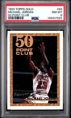1993 Topps Gold Michael Jordan #64 50 Point Club Chicago Bulls PSA 8