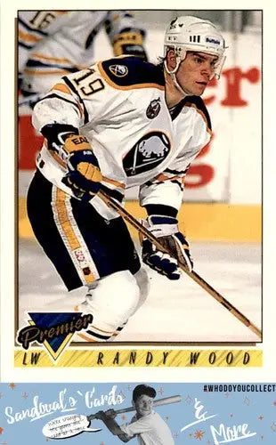 1993 Topps Premier Randy Wood hockey card with original gloss display