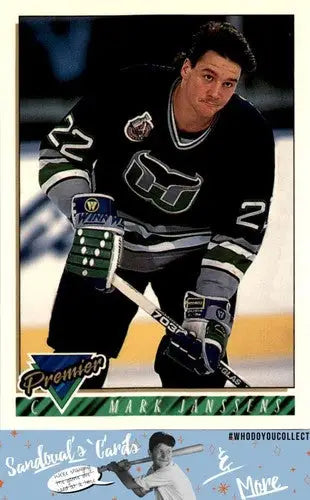 Original gloss 1993 Topps Premier Mark Janssens hockey card displayed with ID 45590