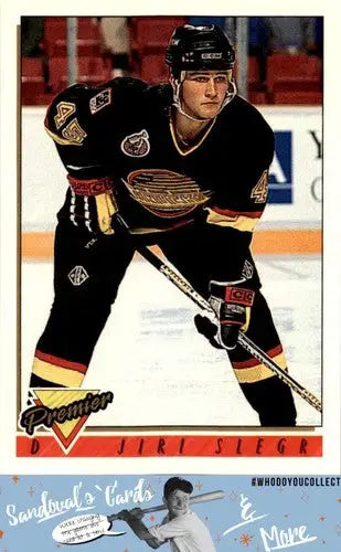 Original gloss Hockey trading card Topps Premier Jiri Slegr 1993 #164 ID 45594