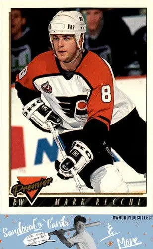 Original gloss 1993 Topps Premier Mark Recchi hockey card ID 45586