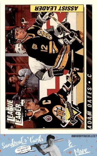 Hockey trading card showing Adam Oates from 1993 Topps Premier series with original gloss