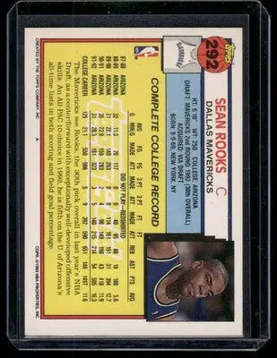 1993 Topps Sean Rooks #292 Gold Basketball - Basketball Card Single