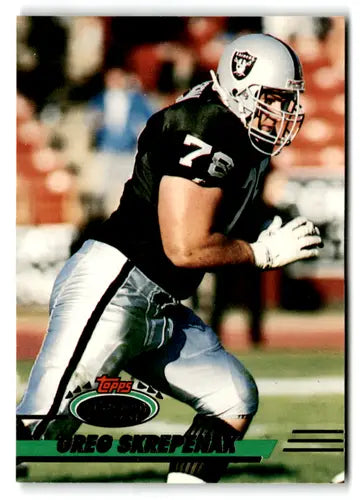 Original gloss football player image in Topps Stadium Club Raiders uniform for 1993 Topps Stadium