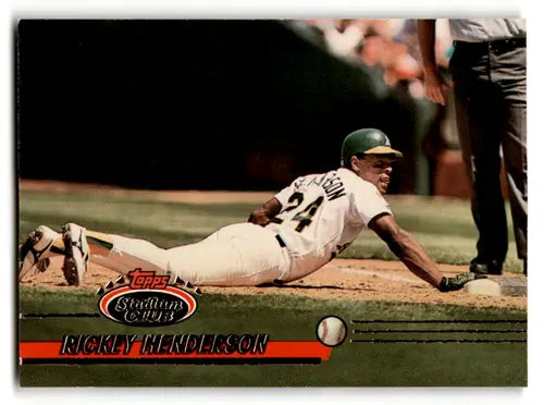 1993 Topps Stadium Club #558 Rickey Henderson NM Near Mint Athletics - Baseball Card Single