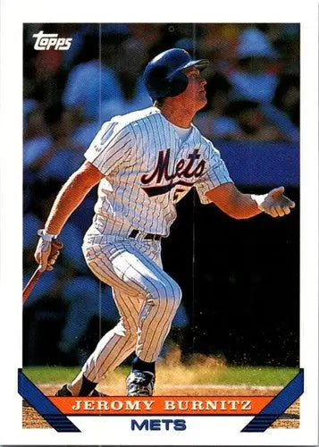 Original gloss Jeromy Burnitz 1993 Topps Traded baseball card featuring Mets team