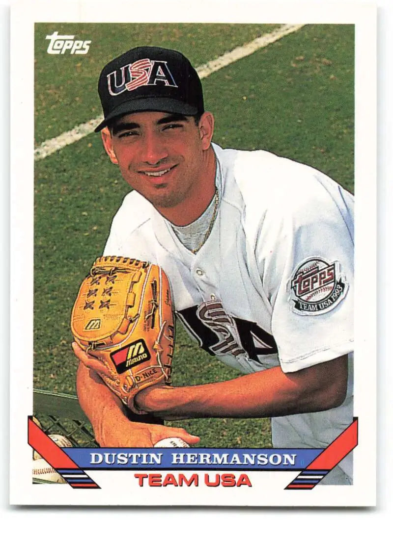 1993 Topps Traded #22T Dustin Hermanson NM-MT RC Rookie Team USA Baseball Card - Baseball Card Single