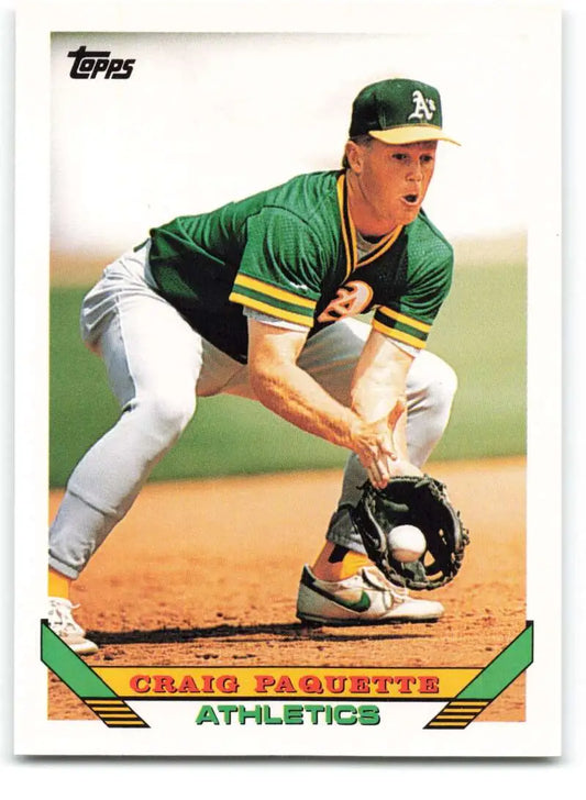 1993 Topps Traded #38T Craig Paquette NM-MT Oakland Athletics Baseball Card - Baseball Card Single