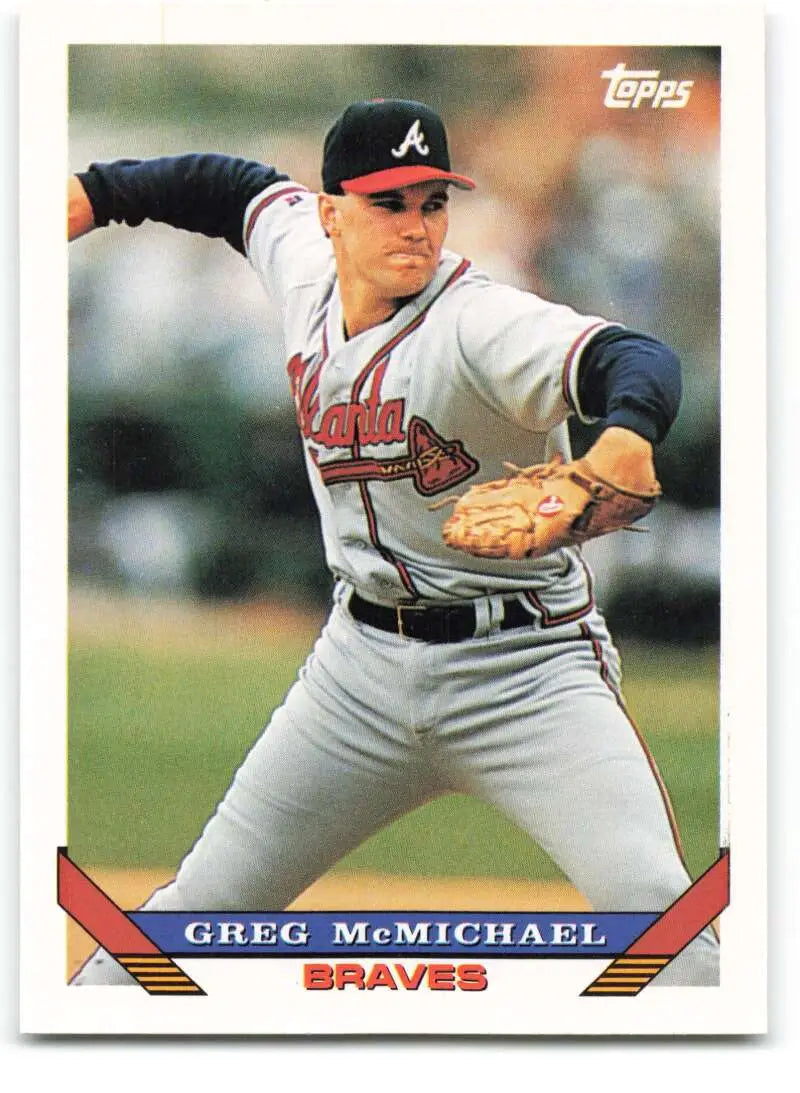 1993 Topps Traded #6T Greg McMichael NM-MT RC Rookie Atlanta Braves Baseball Card - Baseball Card Single