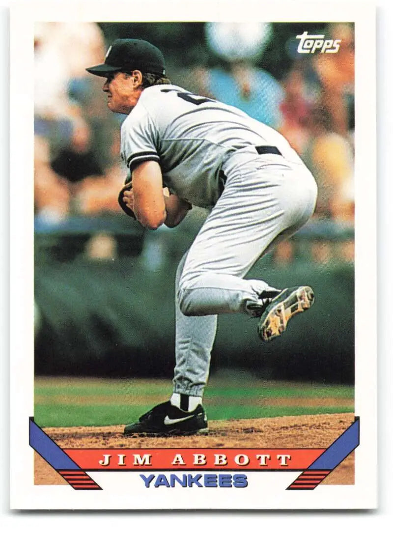 1993 Topps Traded #75T Jim Abbott NM-MT New York Yankees Baseball Card - Baseball Card Single