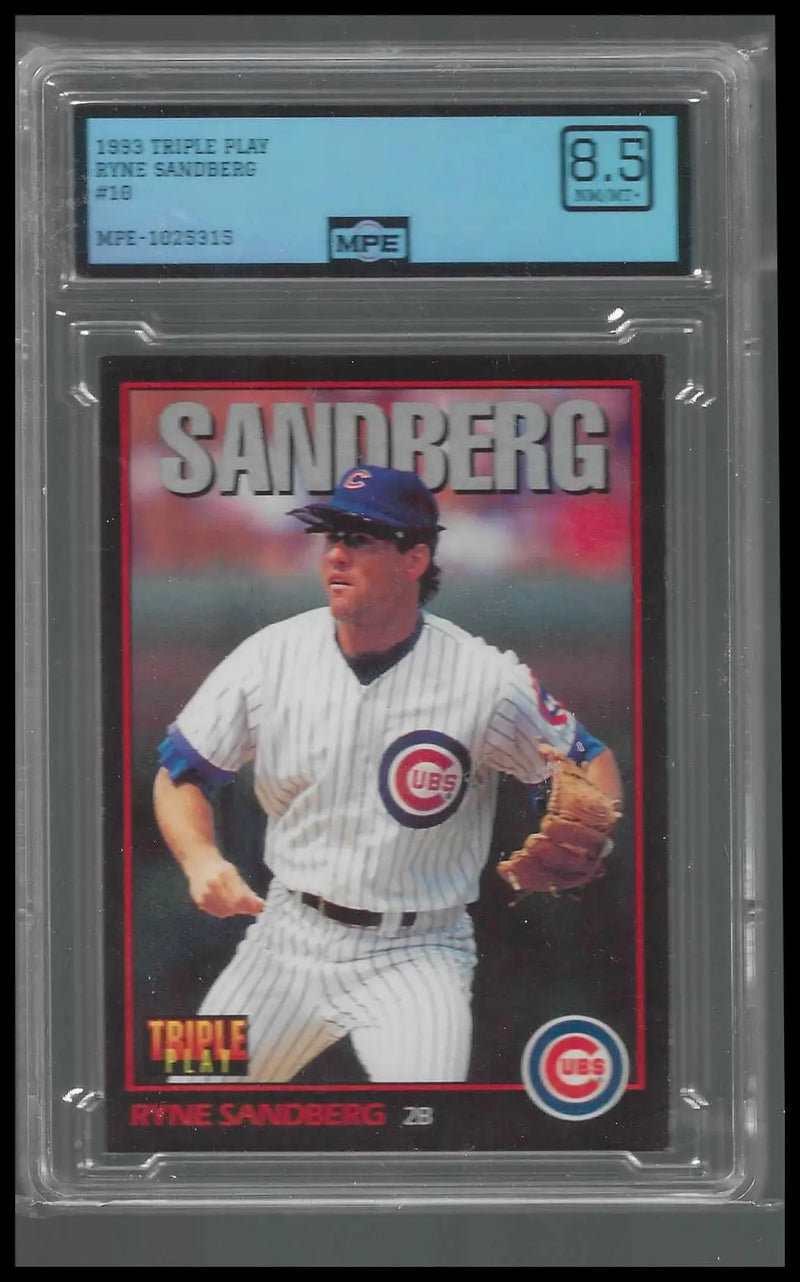 1993 Triple Play #10 Ryne Sandberg MPE 8.5 - Baseball Card Single
