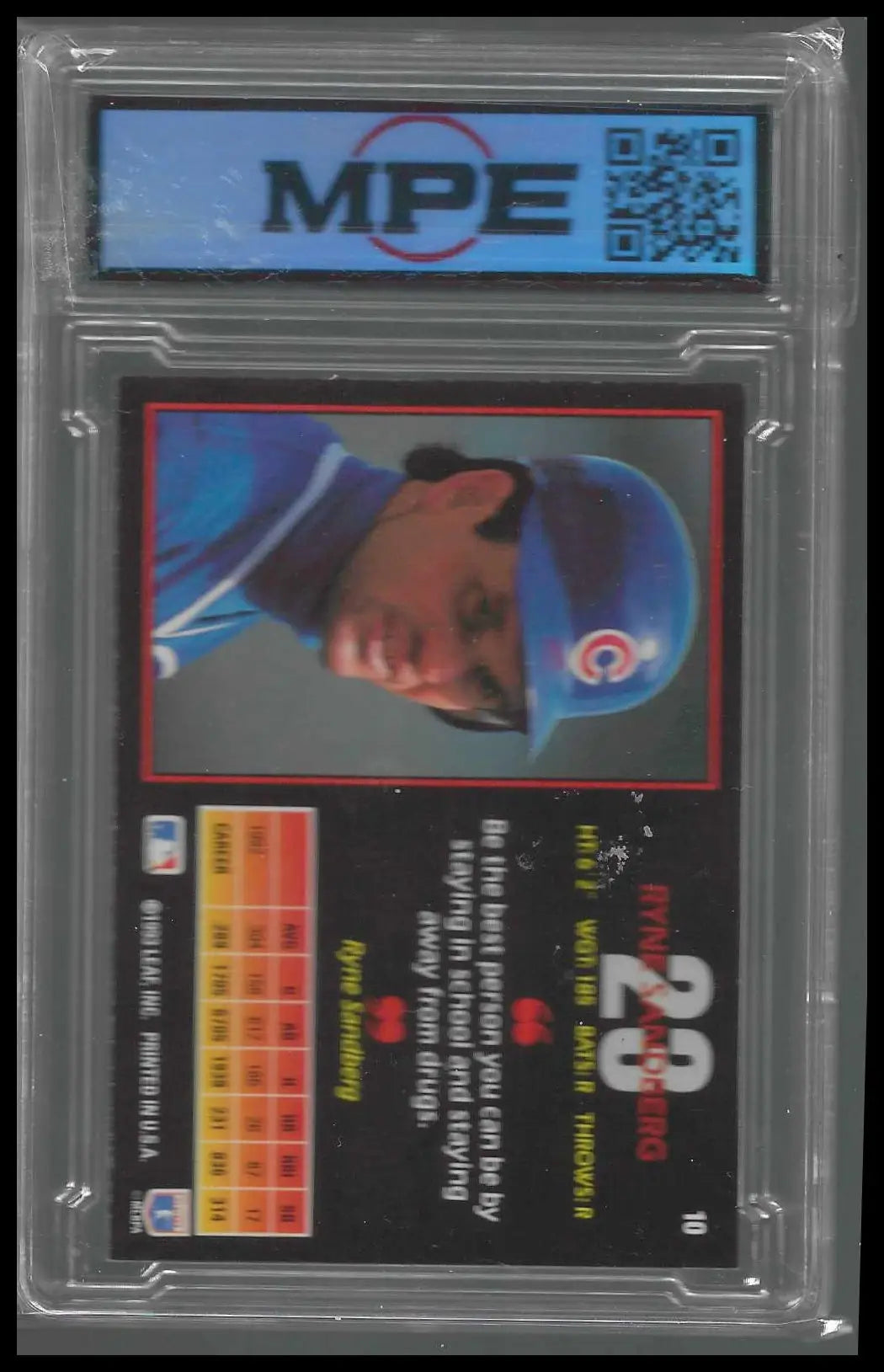 1993 Triple Play #10 Ryne Sandberg MPE 8.5 - Baseball Card Single