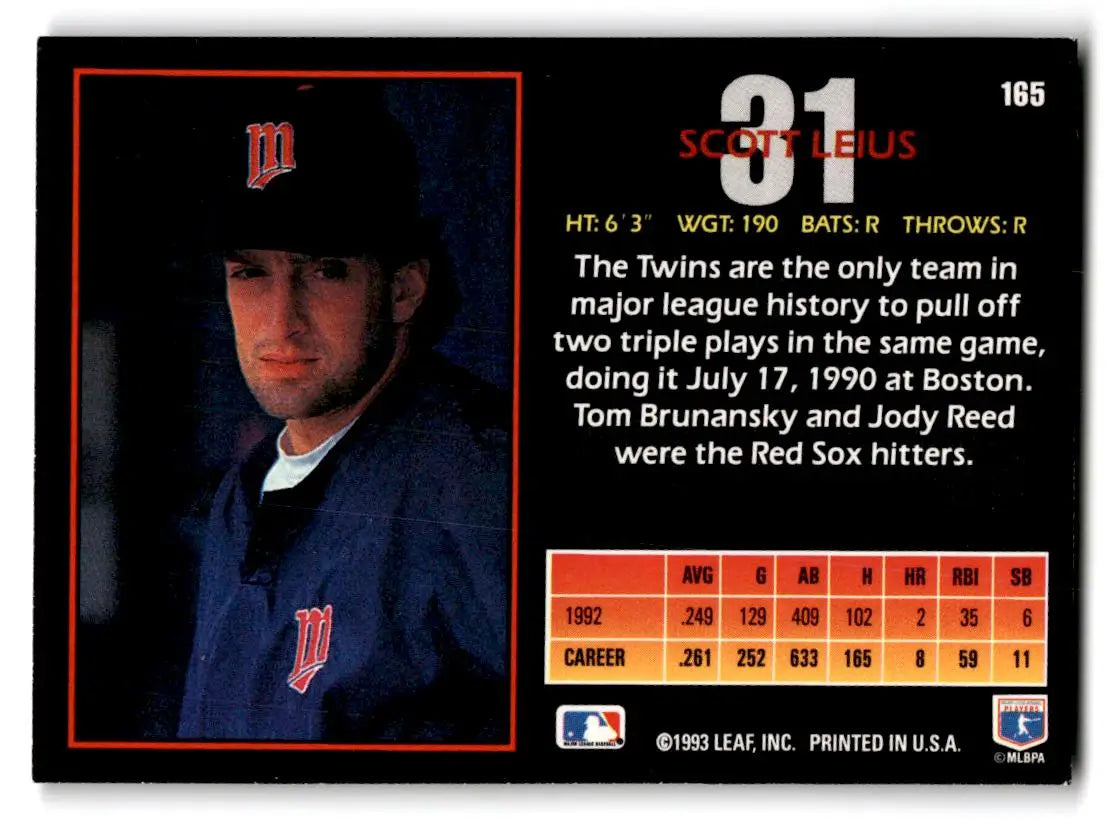 1993 Triple Play #165 Scott Leius - Baseball Card Single