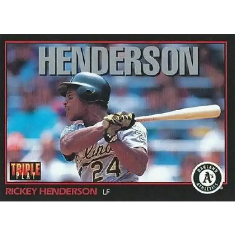 1993 Triple Play #219 Rickey Henderson NM-MT Oakland Athletics Baseball Card - Baseball Card Single