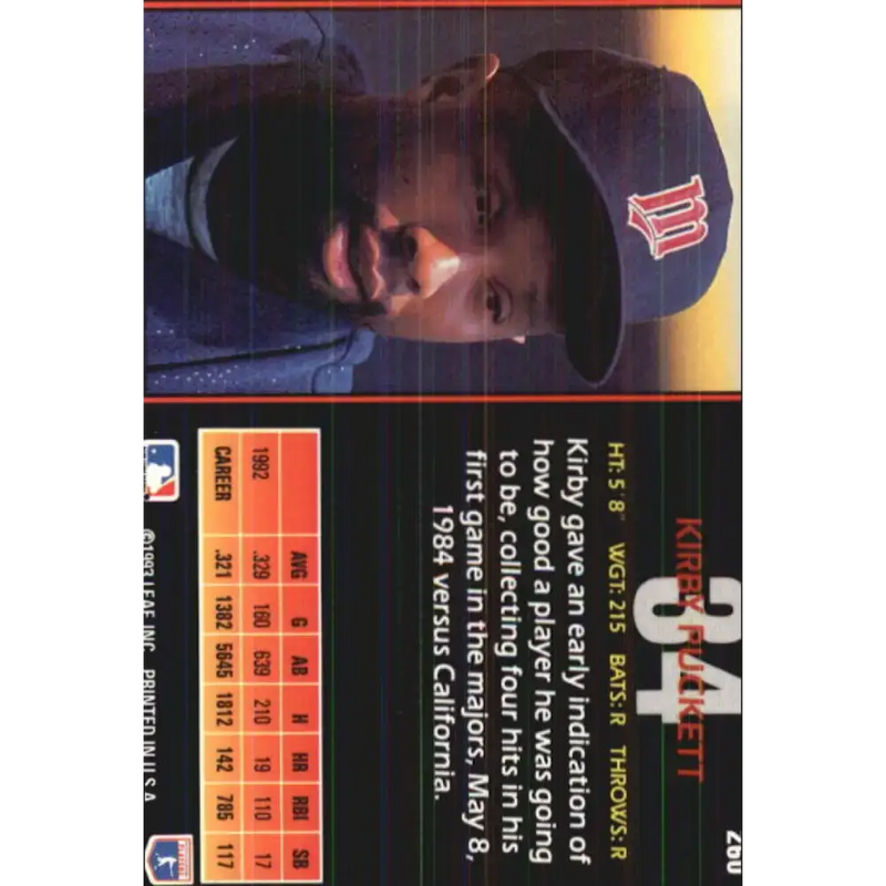 1993 Triple Play #260 Kirby Puckett NM-MT Minnesota Twins Baseball Card - Baseball Card Single