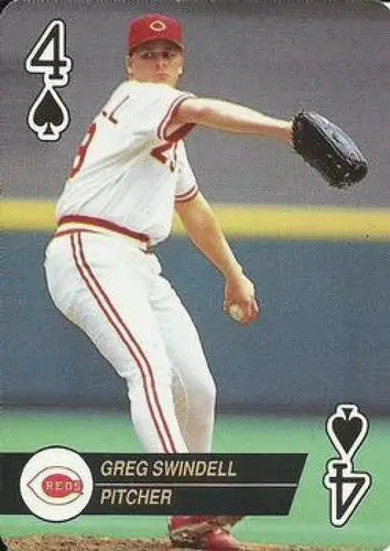 Original gloss Greg Swindell baseball card from 1993 U.S. Playing Card Co. Reds