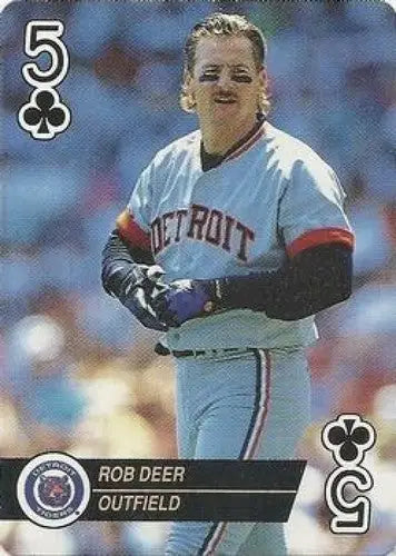 Original gloss Rob Deer baseball card from 1993 U.S. Playing Card Co. Aces series