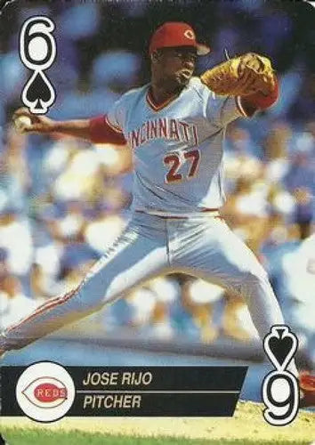 Original gloss 1993 U.S. Playing Card Co. Aces Jose Rijo Reds sports card