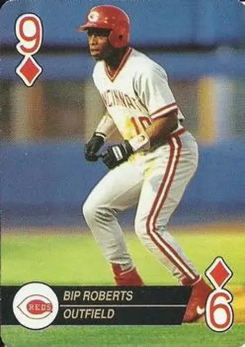 Original gloss Bip Roberts baseball card from 1993 U.S. Playing Card Co. Reds