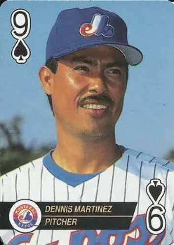 Original gloss Dennis Martinez baseball card from 1993 U.S. Playing Card Co. Expos