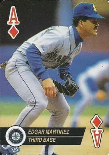 Original gloss Edgar Martinez baseball card from 1993 U.S. Playing Card Co. Mariners