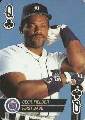 Original gloss Cecil Fielder baseball card from 1993 U.S. Playing Card Co. Aces series