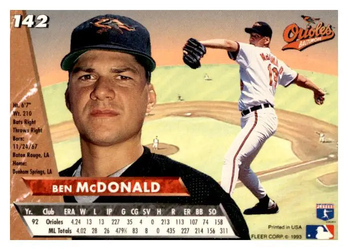 1993 Ultra #142 Ben McDonald - Baseball Card Single