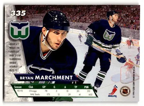 1993 Ultra #335 Bryan Marchment Hartford Whalers Hockey Cards EX/NM ID:57793 - Hockey Card Single