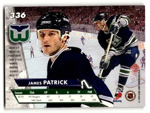 1993 Ultra #336 James Patrick Hartford Whalers Hockey Cards EX/NM ID:57784 - Hockey Card Single
