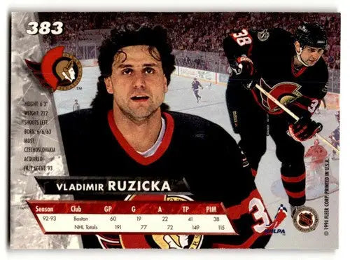1993 Ultra #383 Vladimir Ruzicka Ottawa Senators Hockey Cards EX/NM ID:57785 - Hockey Card Single
