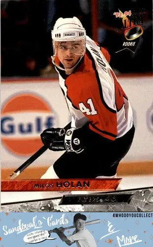 Hockey trading card of Milos Holan from 1993 Ultra #389 with original gloss