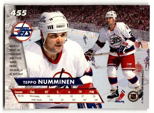1993 Ultra #455 Teppo Numminen Winnipeg Jets Hockey Cards EX/NM ID:57787 - Hockey Card Single