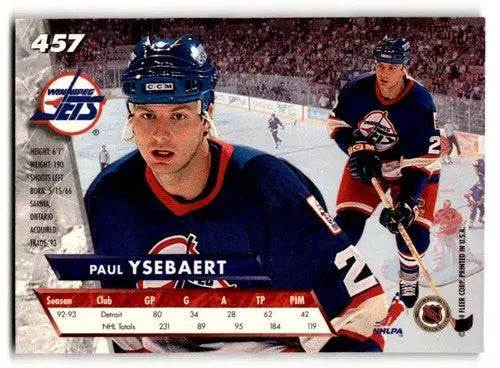1993 Ultra #457 Paul Ysebaert Winnipeg Jets Hockey Cards EX/NM ID:57782 - Hockey Card Single