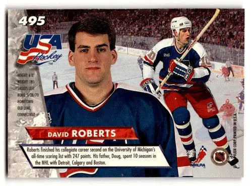 1993 Ultra #495 David Roberts USA Hockey Cards EX/NM ID:57791 - Hockey Card Single