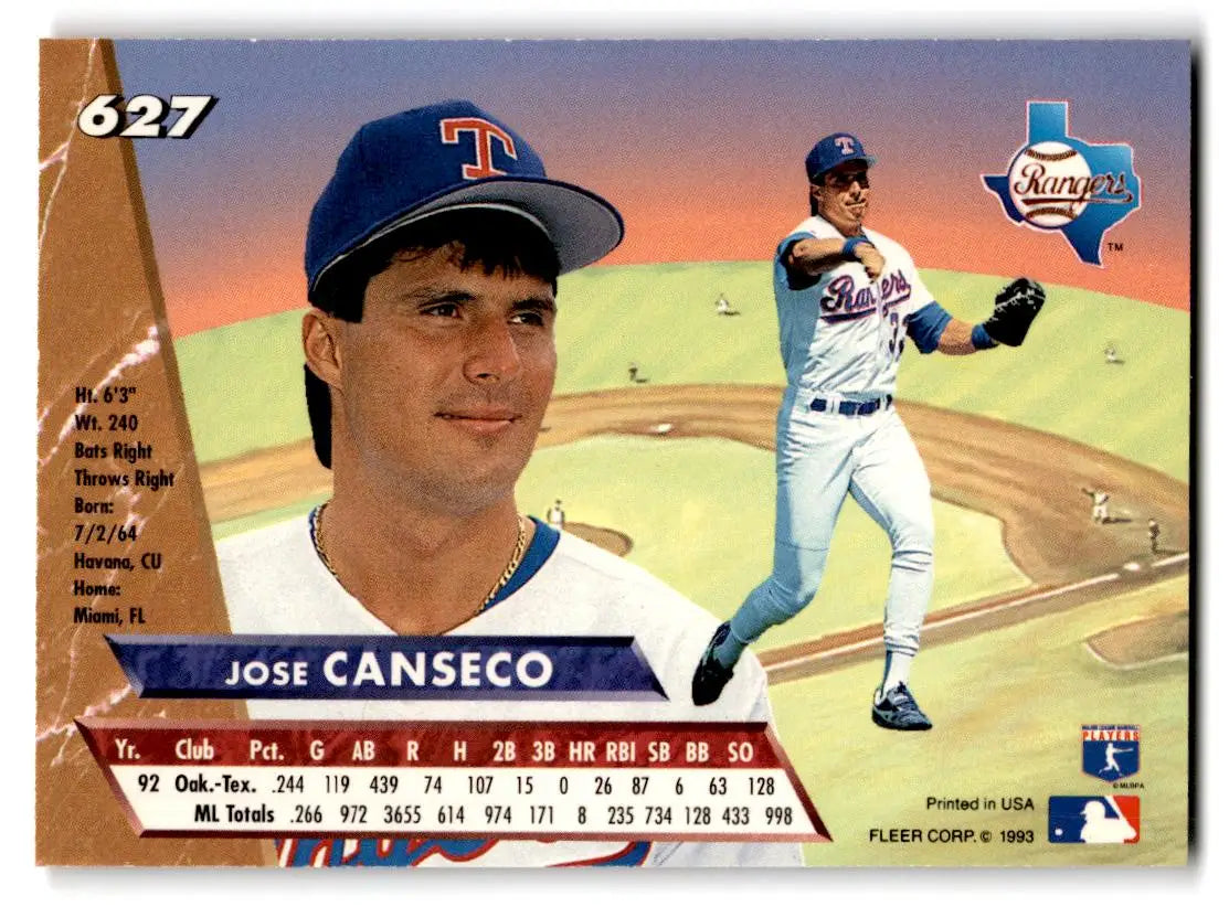 1993 Ultra #627 Jose Canseco - Baseball Card Single