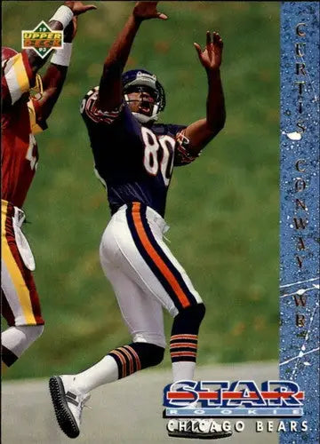 Original gloss football player in uniform from Upper Deck Curtis Conway rookie card