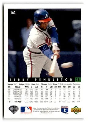 1993 Upper Deck Terry Pendleton baseball card showcasing Terry Pendleton collectibles