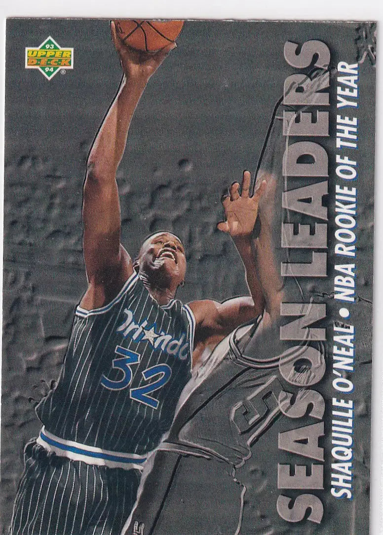 1993 UPPER DECK #177 SHAQUILLE ONEAL SEASON LEADERS- ORLANDO MAGIC - Basketball Card Single