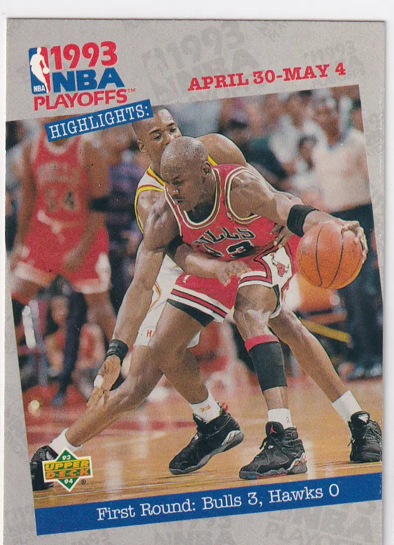 1993 UPPER DECK #180 NBA PLAYOFFS MICHAEL JORDAN- CHICAGO BULLS - Basketball Card Single