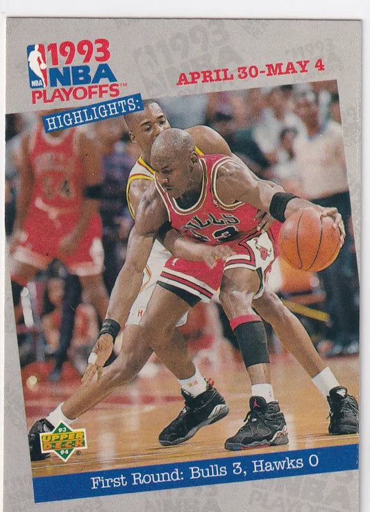 1993 UPPER DECK #180 NBA PLAYOFFS MICHAEL JORDAN- CHICAGO BULLS - Basketball Card Single