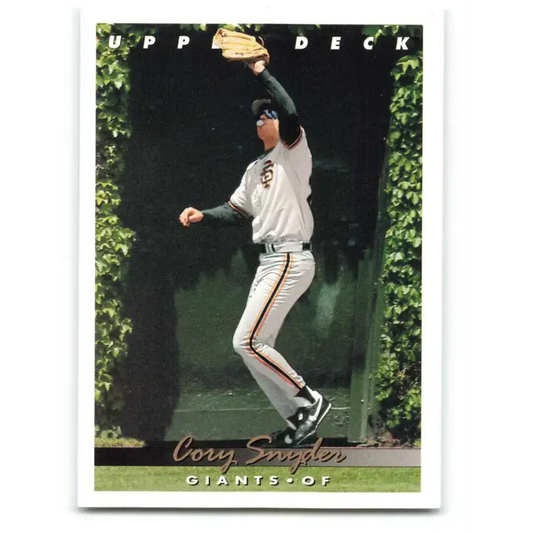 1993 Upper Deck #218 Cory Snyder VG San Francisco Giants Baseball Card - Baseball Card Single