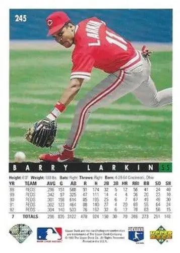 1993 Upper Deck #245 Barry Larkin NM-MT Reds - Baseball Card Single