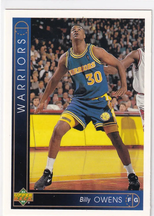 1993 UPPER DECK #291 BILLY OWENS- GOLDEN STATE WARRIORS - Basketball Card Single