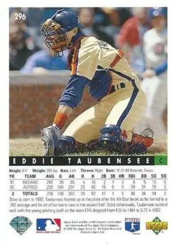 Upper Deck Eddie Taubensee baseball card with original gloss from 1993 Astros set