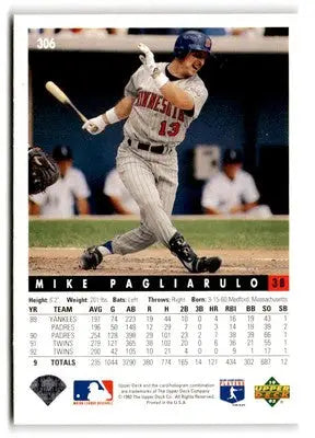 Baseball trading card featuring Mike Pagliarulo from 1993 Upper Deck series