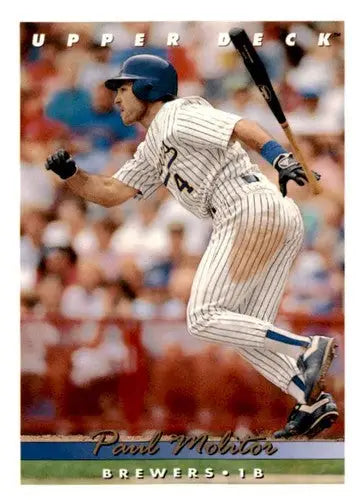 Original gloss Paul Molitor Milwaukee baseball card from 1993 Upper Deck Milwaukee Brewers