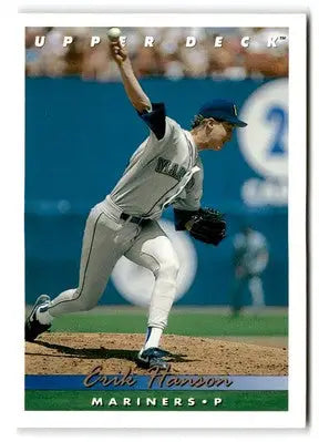 Baseball card of Erik Hanson from 1993 Upper Deck trading cards collection