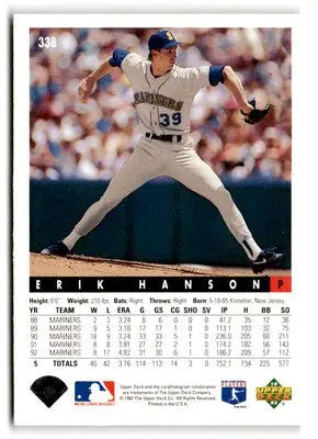 1993 Upper Deck #338 Erik Hanson - Baseball Card Single