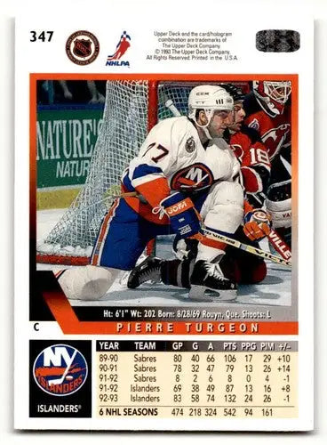 1993 Upper Deck Pierre Turgeon hockey card with original gloss ID 46796
