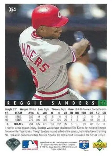 1993 Upper Deck #354 Reggie Sanders NM-MT Reds - Baseball Card Single